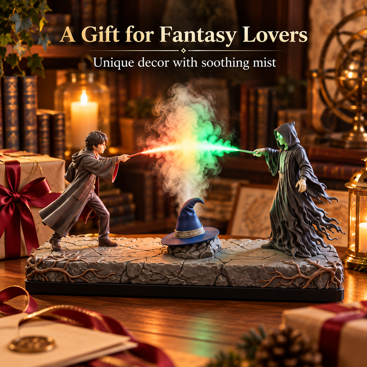 ✨ Arcane Duel Mist Humidifier – Color-Changing Fantasy Battle Desk Decor