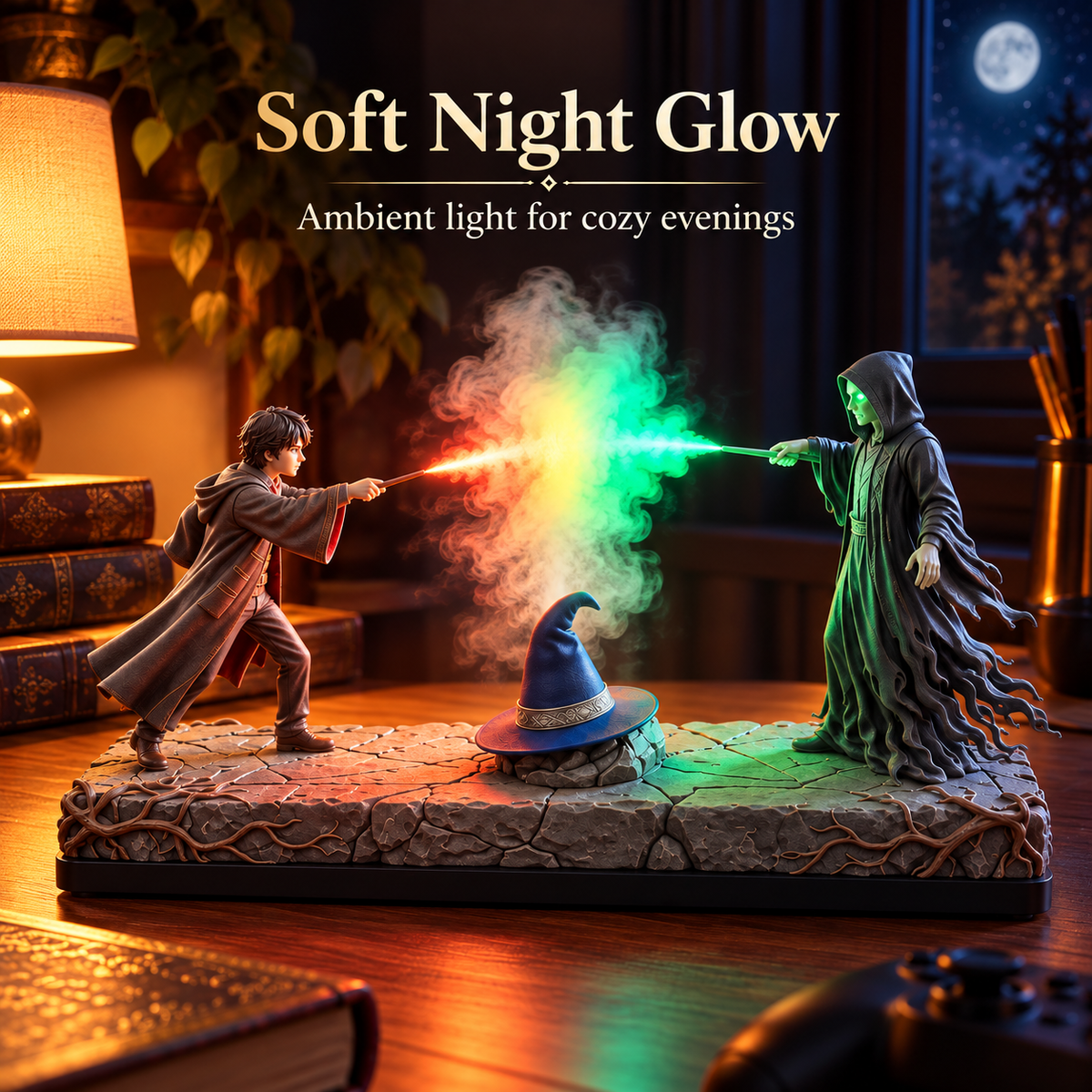 ✨ Arcane Duel Mist Humidifier – Color-Changing Fantasy Battle Desk Decor