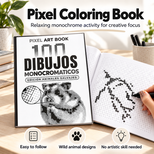 🐯 100 Wild Animal Pixel Art Designs | Relaxing Color-by-Number Book 🎨