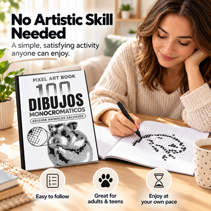 🐯 100 Wild Animal Pixel Art Designs | Relaxing Color-by-Number Book 🎨