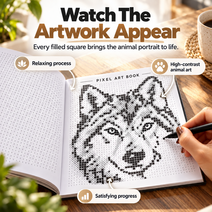 🐯 100 Wild Animal Pixel Art Designs | Relaxing Color-by-Number Book 🎨