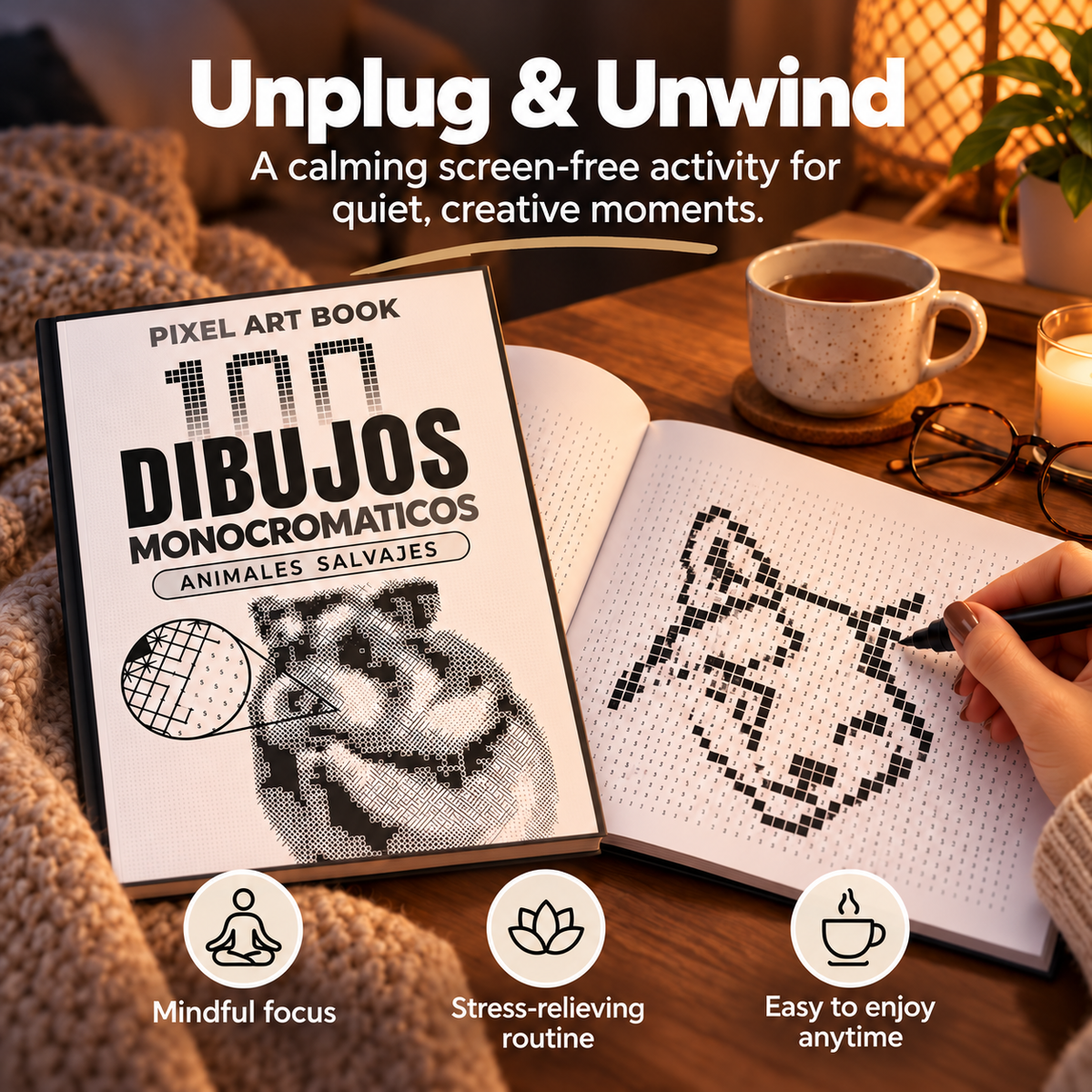 🐯 100 Wild Animal Pixel Art Designs | Relaxing Color-by-Number Book 🎨