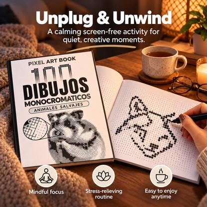 🐯 100 Wild Animal Pixel Art Designs | Relaxing Color-by-Number Book 🎨