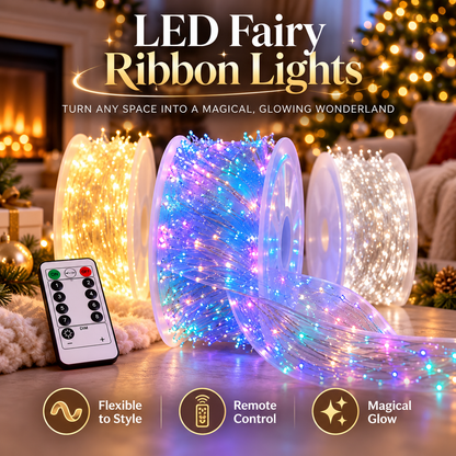 Magical LED fairy ribbon lights in warm white multicolor and cool white