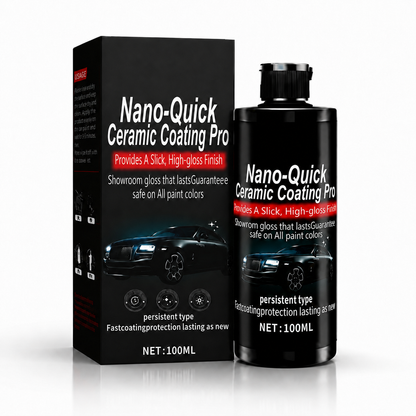 Automotive Nano Ceramic Coating Spray, Quick Ceramic Paint Protection for Cars & Motorcycles, High-Gloss Showroom Finish, Super Hydrophobic Water-Repellent Car Polish & Detailing Spray (100ML)