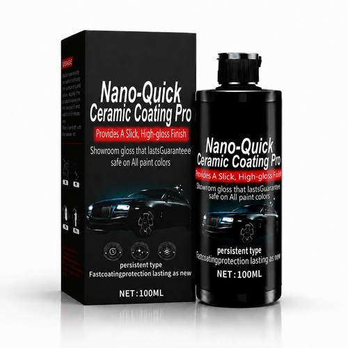 Automotive Nano Ceramic Coating Spray, Quick Ceramic Paint Protection for Cars & Motorcycles, High-Gloss Showroom Finish, Super Hydrophobic Water-Repellent Car Polish & Detailing Spray (100ML)