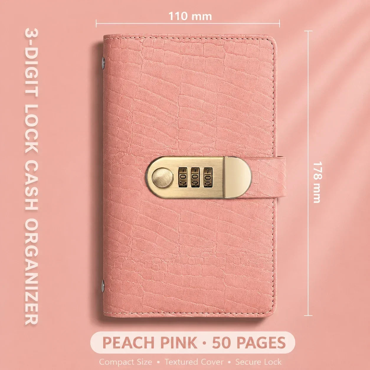 Pink locking banknote collection booklet