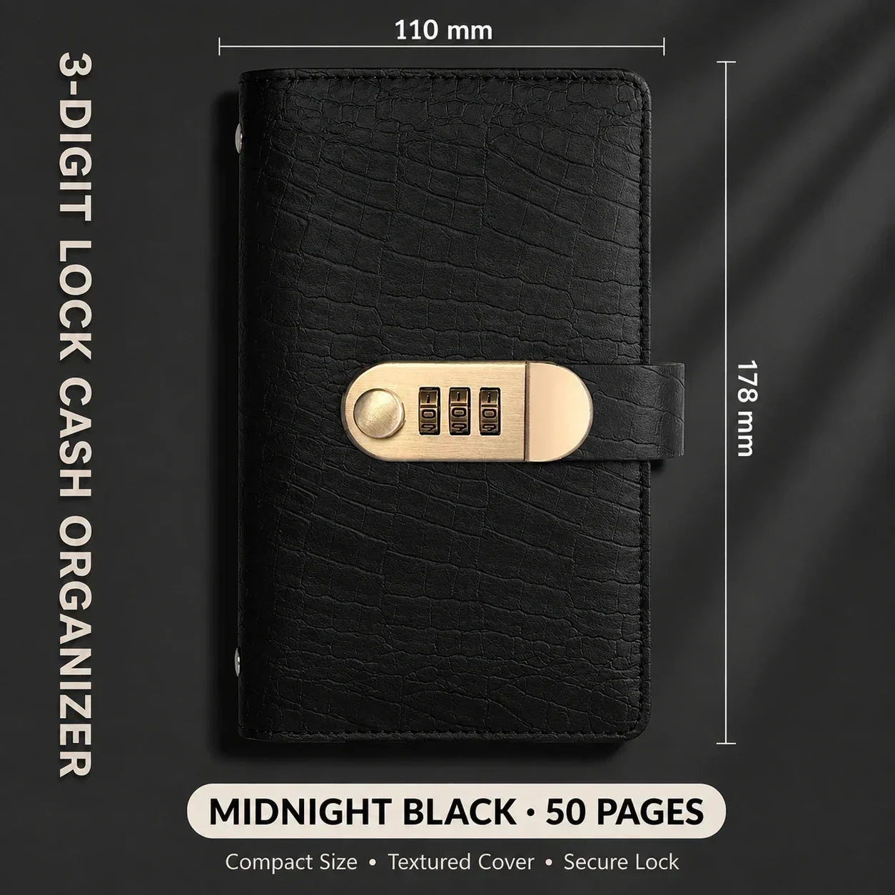 Black locking banknote collection booklet
