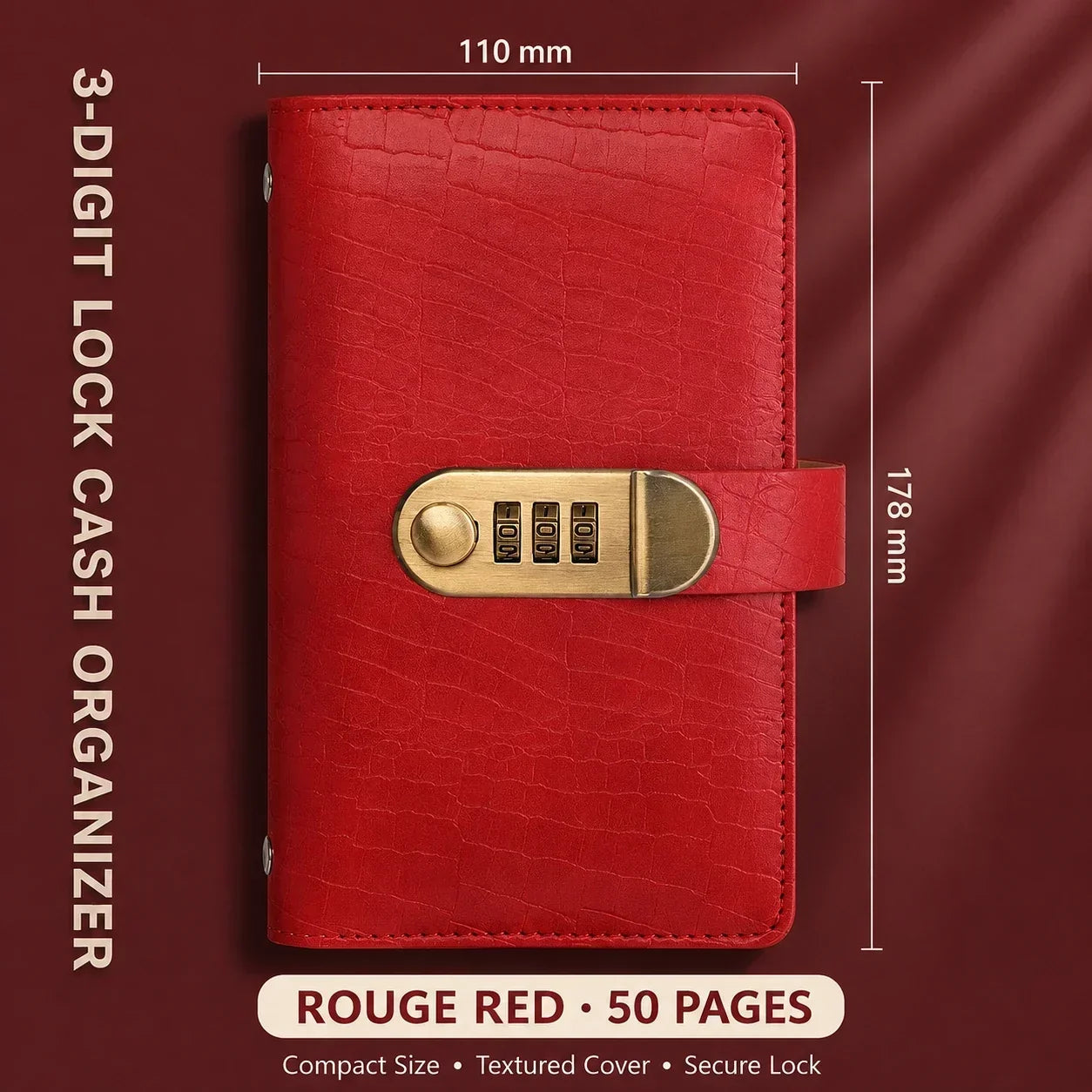 Red locking banknote collection booklet