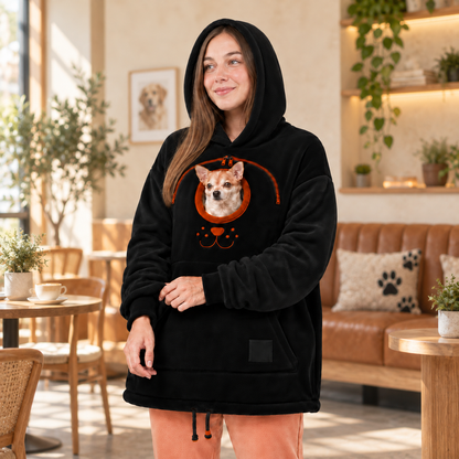 🐕 Cozy Fleece Pet BondingPouch Hoodie - Warm &Supportive Small Pet CarrierClothing