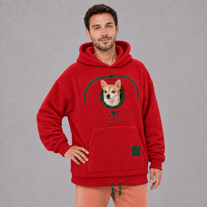 🐕 Cozy Fleece Pet BondingPouch Hoodie - Warm &Supportive Small Pet CarrierClothing