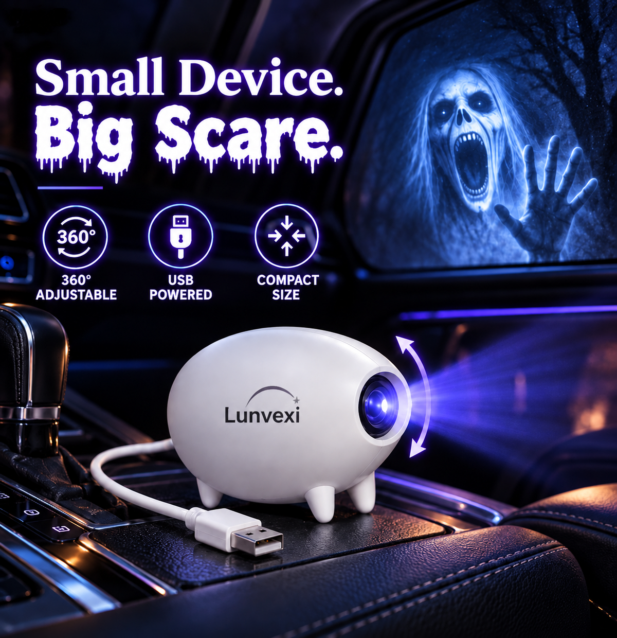 🎃 Halloween Window Projector 👻 16 Spooky Films USB Powered Holiday Decor