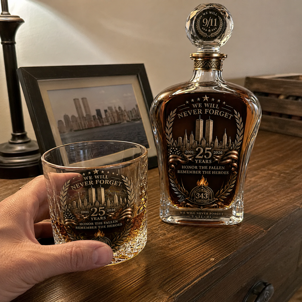 9/11 memorial keepsake decanter display image