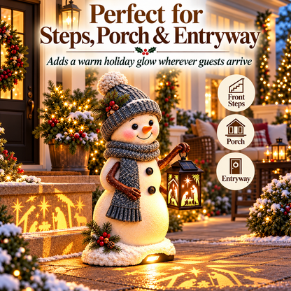 💫⛄ Last Day 49% Snowman Nativity Glow™ – Solar Christmas Step Light with Holy Family Projection🎉