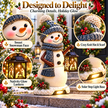 💫⛄ Last Day 49% Snowman Nativity Glow™ – Solar Christmas Step Light with Holy Family Projection🎉