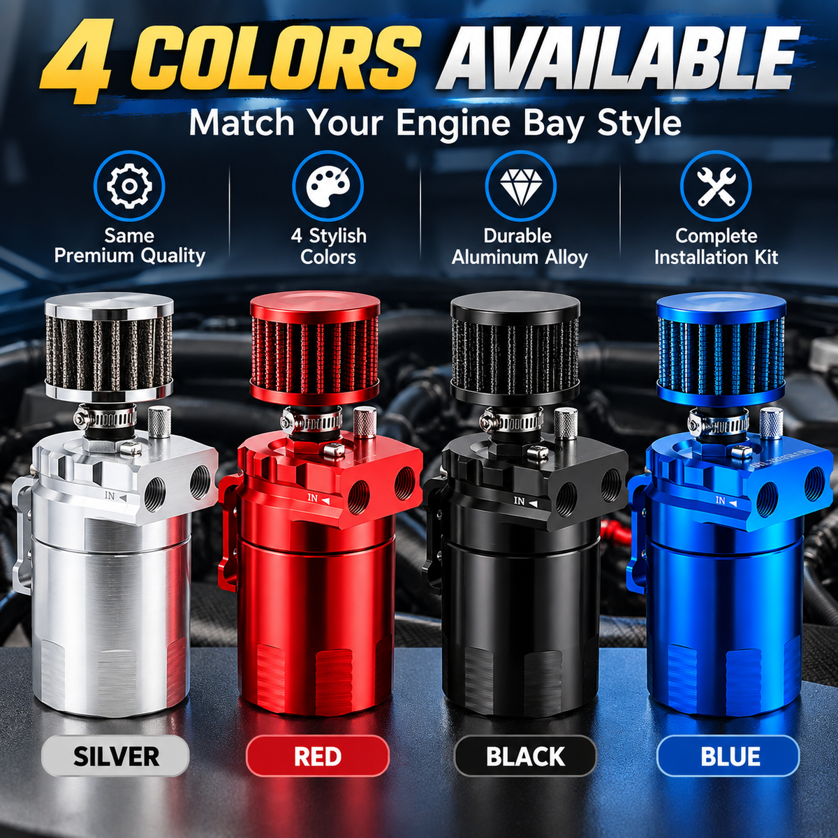 🔥 VaporGuard™ 300ML Baffled Oil Catch Can Kit – Cleaner Intake, Smarter Engine Care