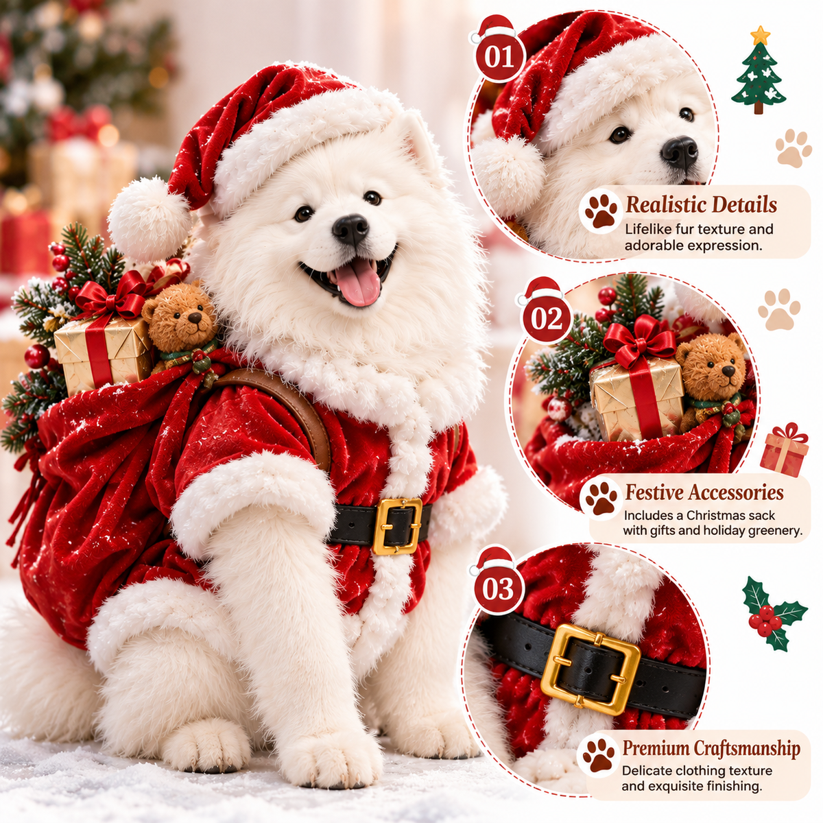 🌟24-Day Samoyed Christmas Collectible Gift Set – Fluffy Trouble Makers