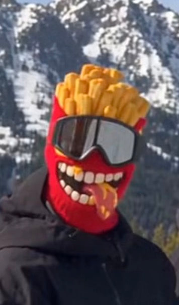 Funny Food Balaclava Ski Mask, Novelty Knitted Full Face Mask with Stretch Fit, Warm Winter Head Cover for Skiing, Snowboarding, Streetwear, Parties & Costume Fun