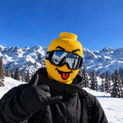 Funny Food Balaclava Ski Mask, Novelty Knitted Full Face Mask with Stretch Fit, Warm Winter Head Cover for Skiing, Snowboarding, Streetwear, Parties & Costume Fun