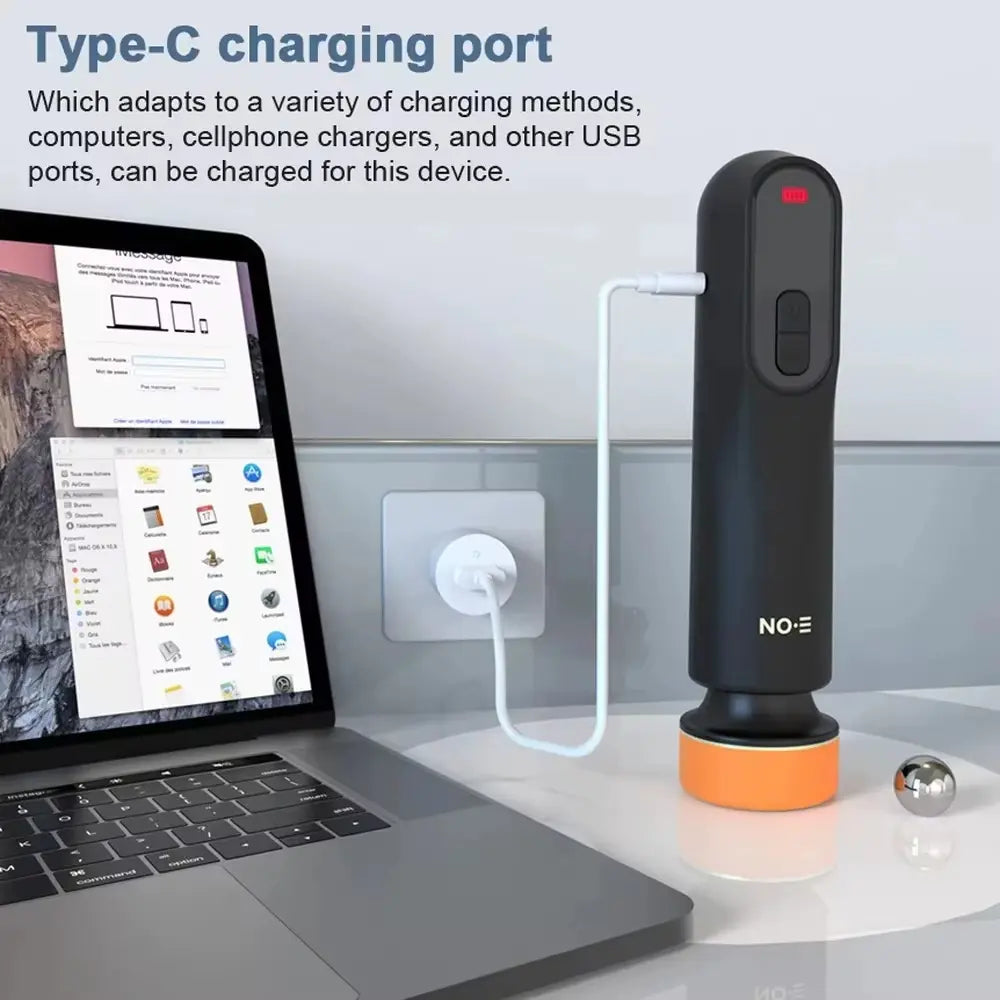 Cordless car polisher charging through Type-C cable