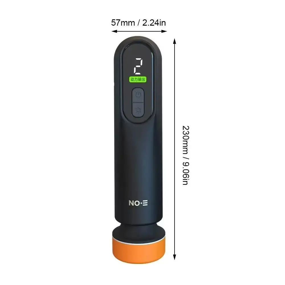Cordless mini car polisher dimension diagram showing 230 millimeter height and 57 millimeter width