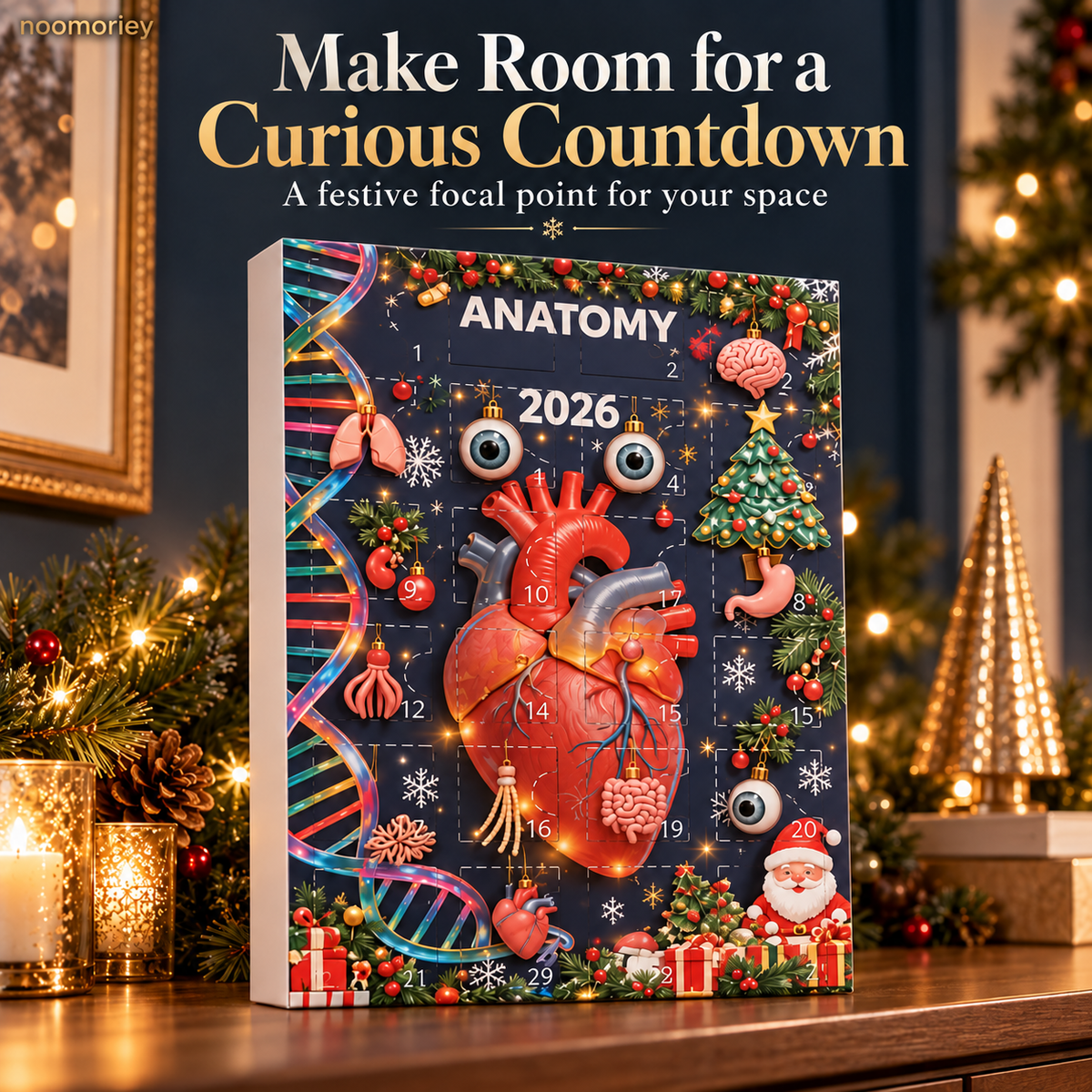 🎄 Anatomy Christmas Advent Calendar – Unique Organ-Shaped Ornaments & Holiday Surprises for Nurses, Medical Students & Science Lovers 🎁