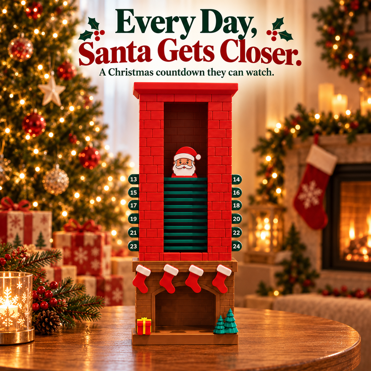 🎅 Santa Down the Chimney Advent Calendar – 24-Day Interactive Christmas Countdown