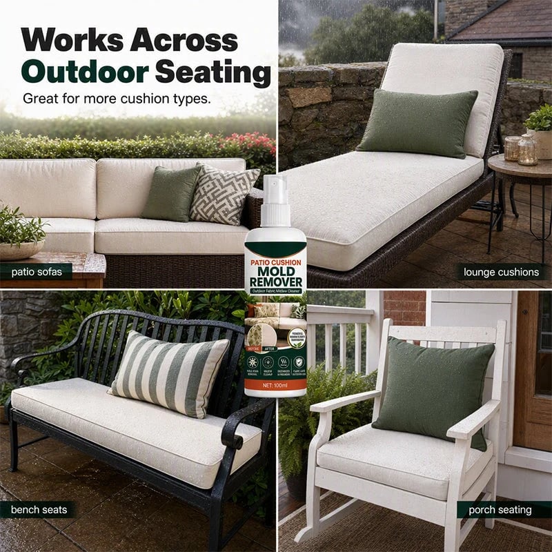🎉 Patio Cushion Mold & Mildew Remover Spray – Powerful Outdoor Fabric Stain Cleaner