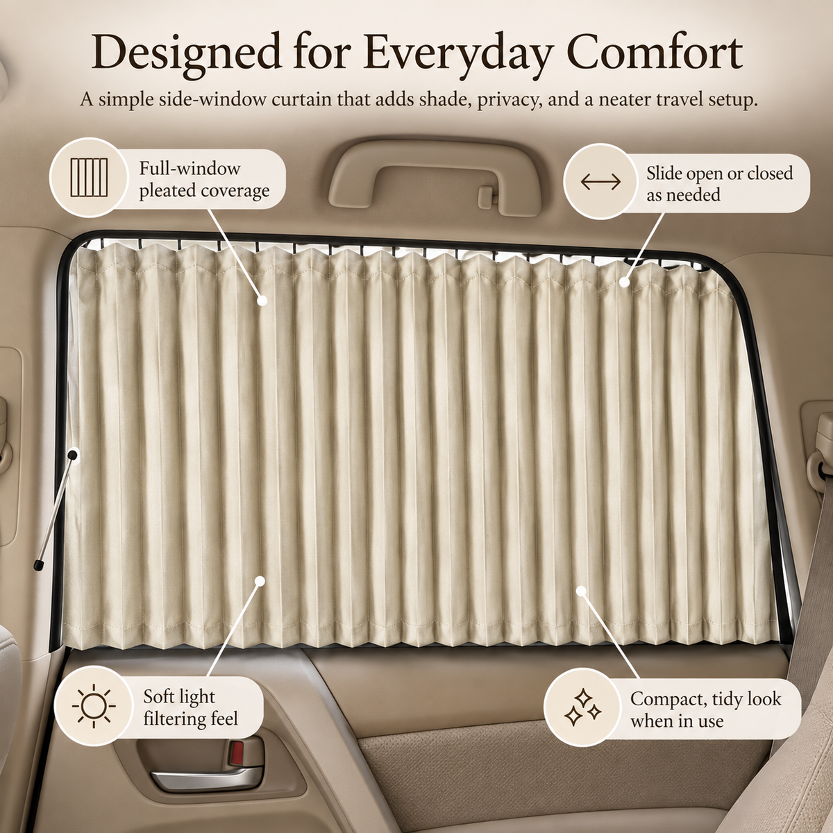 🚗 PrivacyTrack™ Magnetic Window Curtains – Slide, Shade & Relax