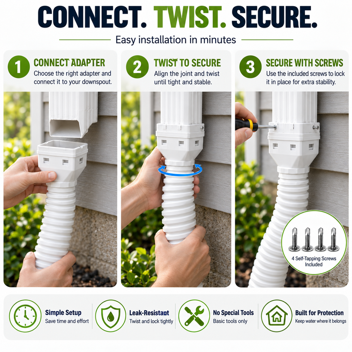 🏠 FoundationGuard™ Adjustable Downspout Extender – Redirect Rainwater Away from Your Home