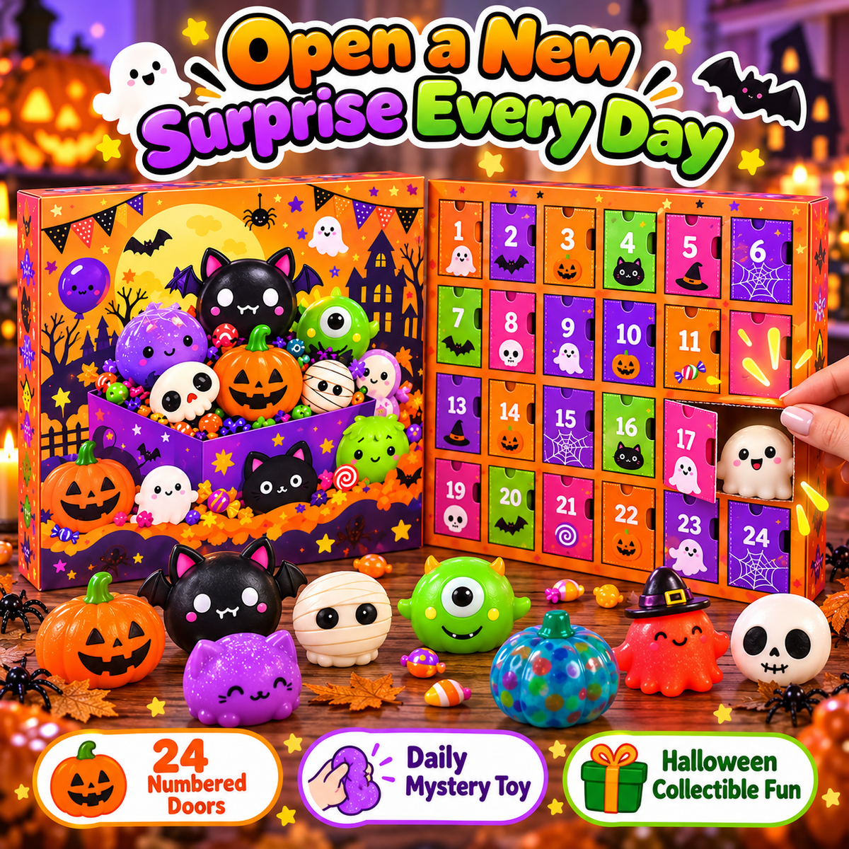 🎃👻 24 Days of Spooky Squishies | Halloween Surprise Countdown 🎁🧡