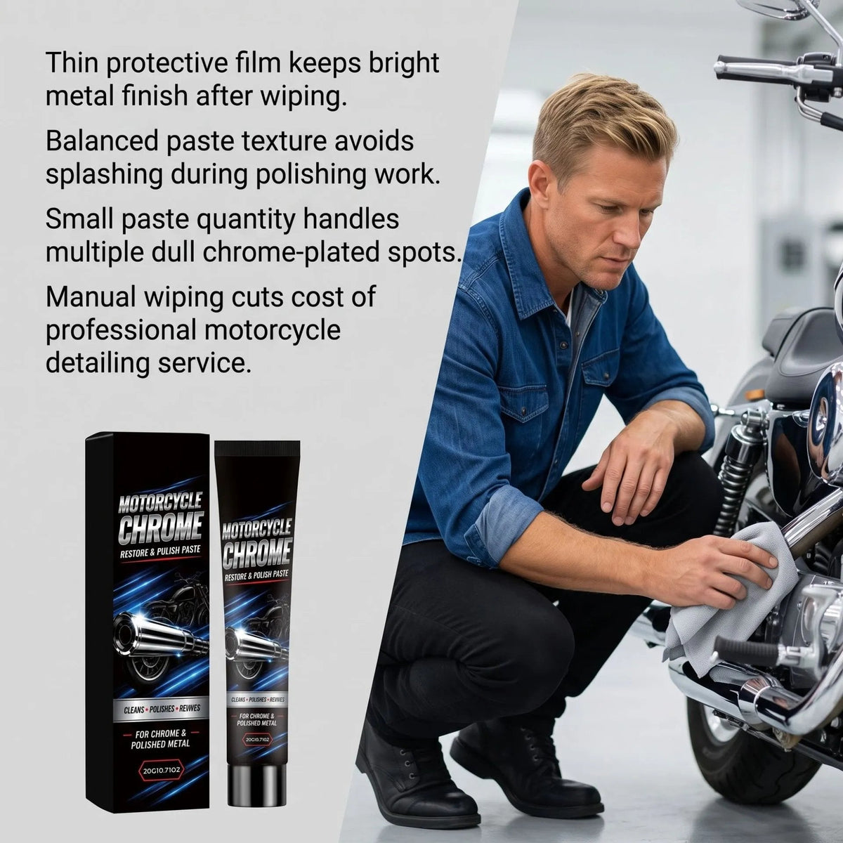 Motorcycle chrome metal polishing paste — product photo 6