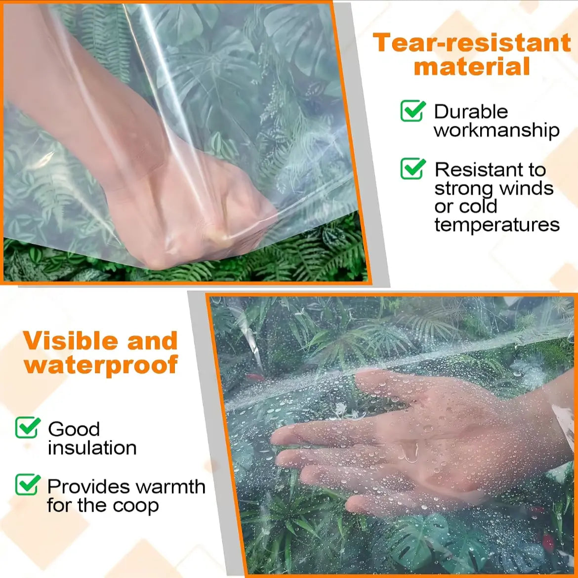 🌧️ RainShield Pro™ Transparent Waterproof Tarp – Heavy-Duty Outdoor Cover with Secure Grommets