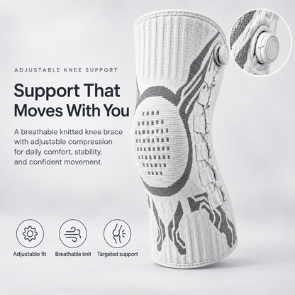 🦵 FlexGuard™ Adjustable Knee Support – Smart Compression Brace for Active Movement & Daily Comfort