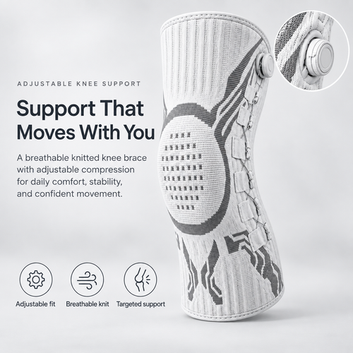🦵 FlexGuard™ Adjustable Knee Support – Smart Compression Brace for Active Movement & Daily Comfort