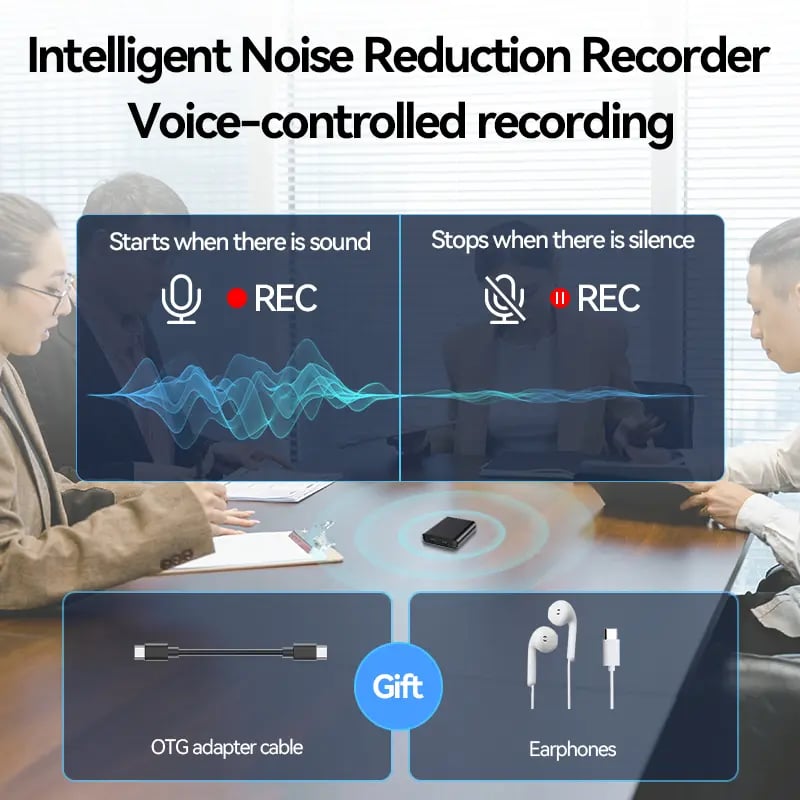 🎉 Mini Magnetic Voice Recorder One-Touch Recording