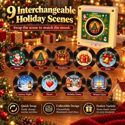 🎄 VinylMagic™ Christmas Record Player Light A Retro Holiday Experience With Music, Light & Christmas Magic