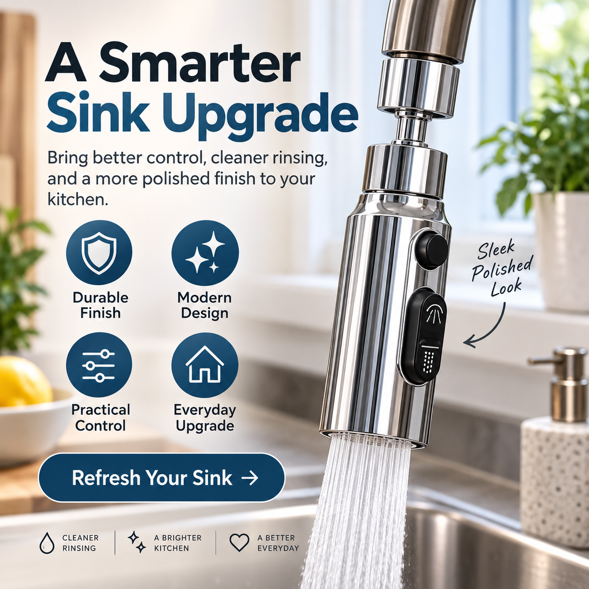 360° Rotating Faucet Extender Aerator – Universal Anti-Splash Swivel Sink Attachment with Water-Saving Spout for Kitchen & Bathroom