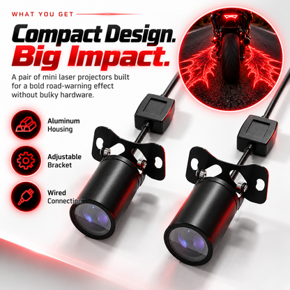 🏍️ Bat-Wing Motorcycle Laser Safety Light – Bold Road Projection Rear Warning Lamp 🔥