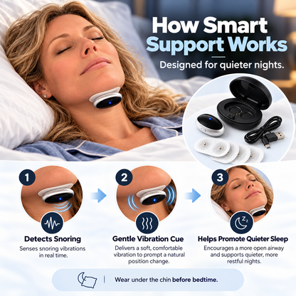 😴QuietRest™ Smart Sleep Support Wearable – Rechargeable Comfort for More Peaceful Nights