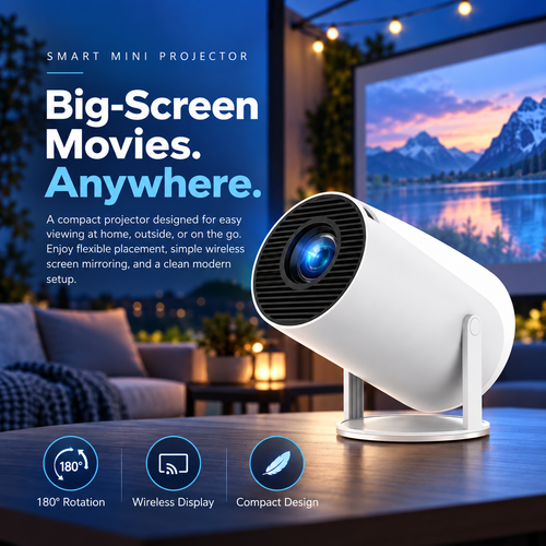 🎬 CineGo™ Mini Projector – Portable HD Home Theater Projector for Movies, Gaming & Outdoor Fun