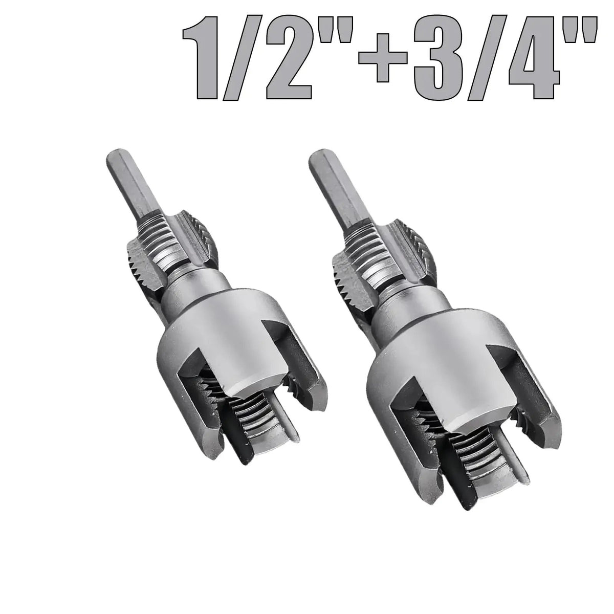 🔥HOT SALE🔥📍Drill-Powered Pipe Thread Cutting Bit — Internal & External Threading for 1/2' & 3/4' Plastic Pipes