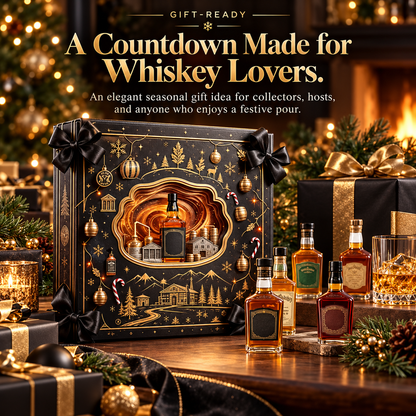 24-Day Whiskey Advent Calendar 2026, Premium Holiday Countdown Gift Box with Collectible Mini Bottles, Festive Christmas Whiskey Gift for Men, Dads, Husbands & Whiskey Lovers
