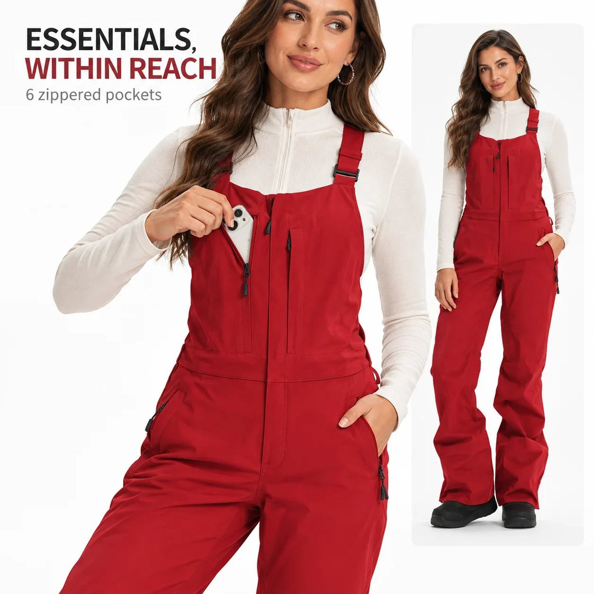 ❄️ Women's Waterproof Insulated Ski Bib Overalls — Warm & Lightweight 🎿