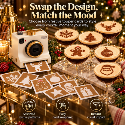 ☕📸 LatteSnap™ – One-Click Coffee Art Magic Camera with 8 Creative Design Cards ✨🎨