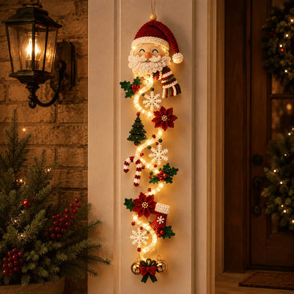 ⏳ Last Day 49% OFF – 🎄MerryCascade™ Glowing Christmas Door Hanger | 6 Festive Lighted Designs with Warm Glow, Dimensional Details & Space-Saving Vertical Décor