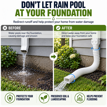 🏠 FoundationGuard™ Adjustable Downspout Extender – Redirect Rainwater Away from Your Home
