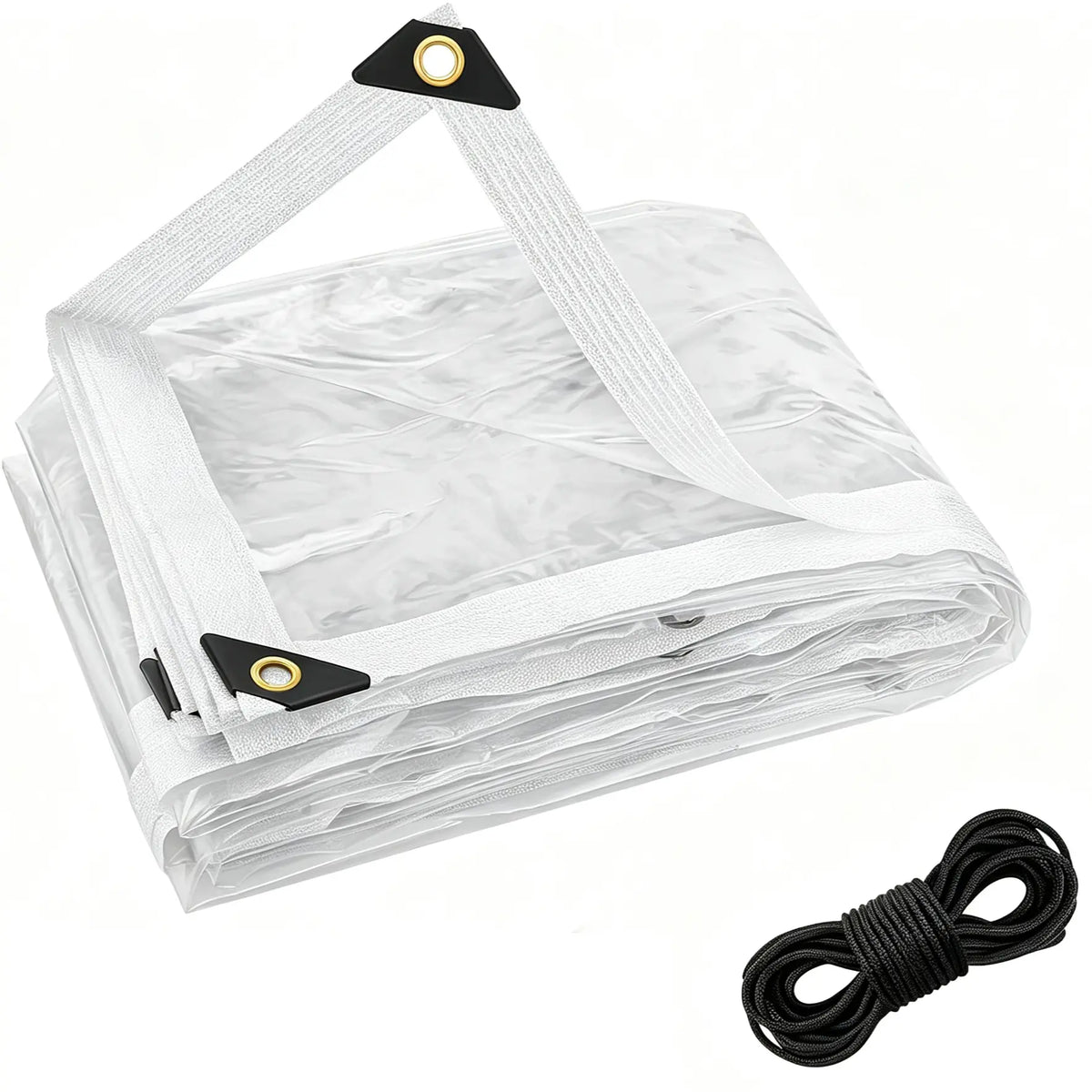 🌧️ RainShield Pro™ Transparent Waterproof Tarp – Heavy-Duty Outdoor Cover with Secure Grommets
