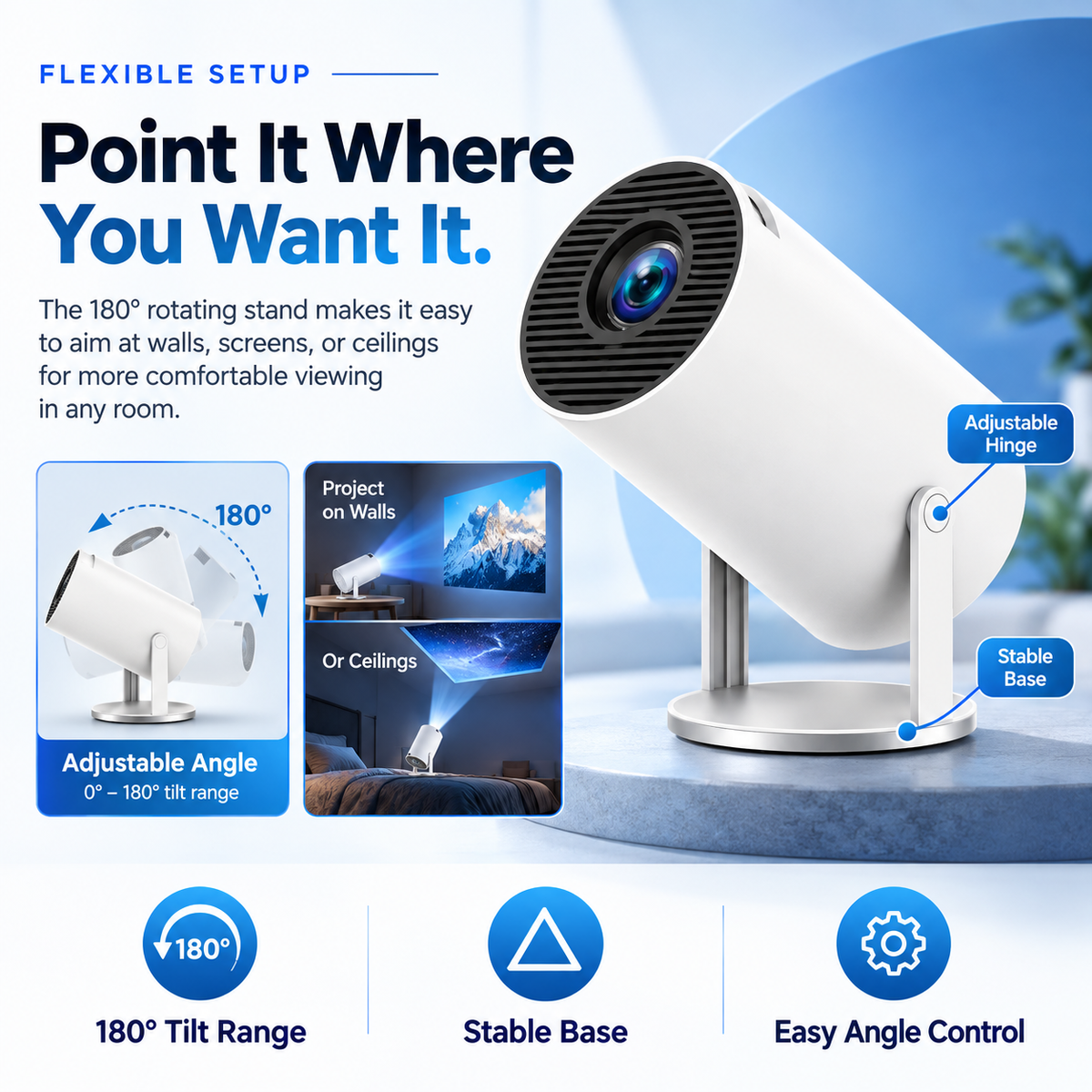 🎬 CineGo™ Mini Projector – Portable HD Home Theater Projector for Movies, Gaming & Outdoor Fun