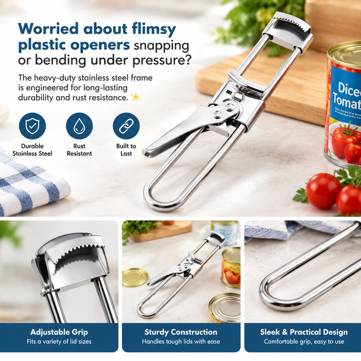 Adjustable jar and bottle opener - product image 3